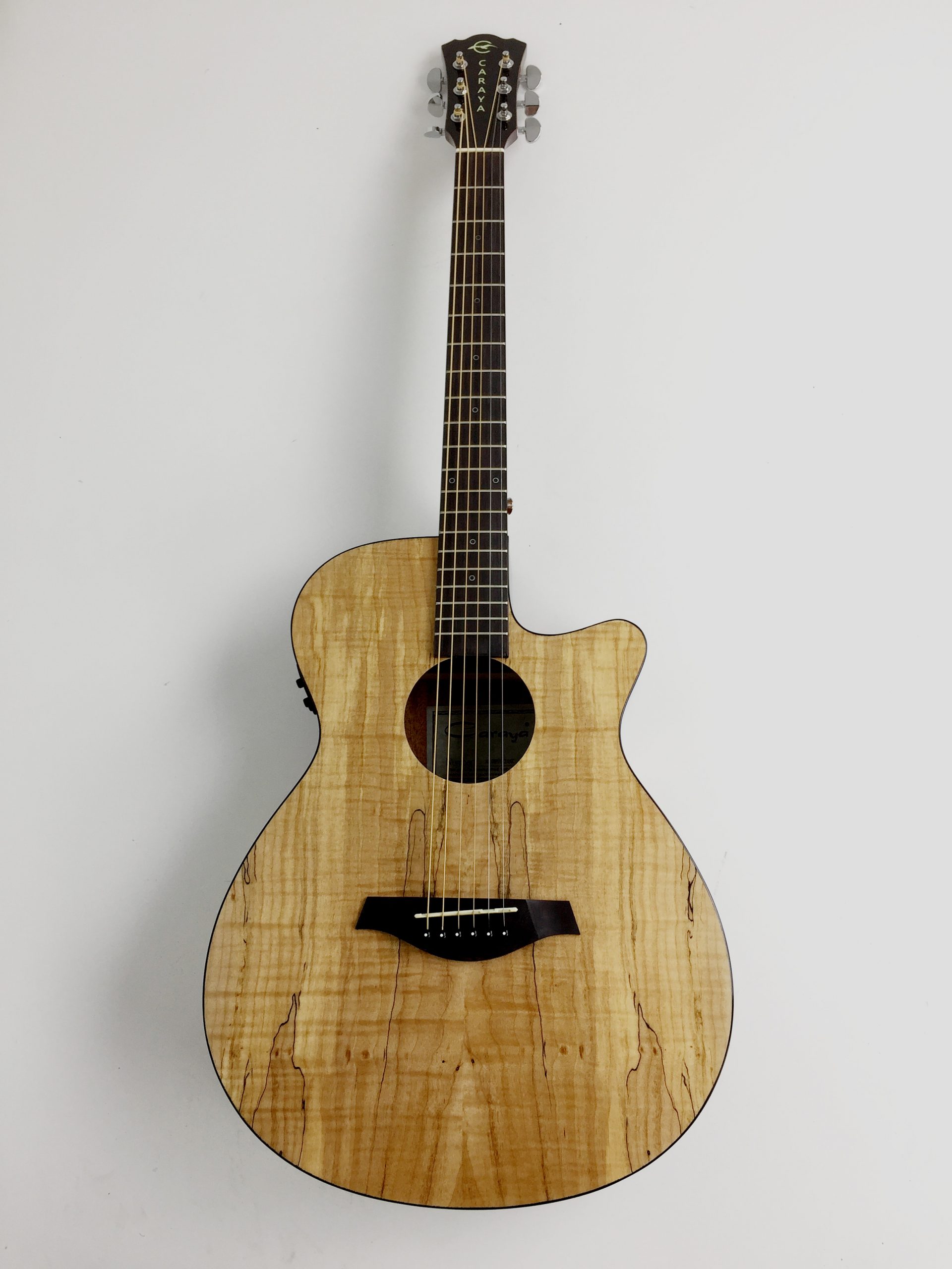 40 Caraya GYPSY-GC OM Type Acoustic Guitar w/Built-in EQ, Cutaway +Free  Gig Bag