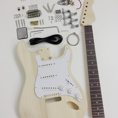 E200 Solid Basswood Body ST Style Electric Guitar DIY Kit,No-Soldering,SSS