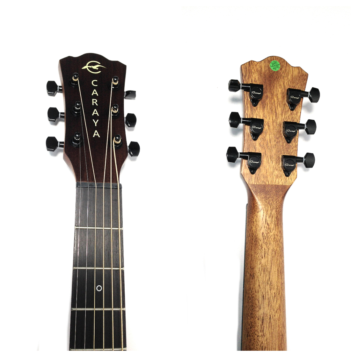 Left-Hand Caraya safair 40 CEQ-LH All-Mahogany Parlor Acoustic Guitar w/EQ  + Gig Bag + Strings