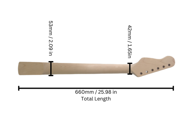 Thin Guitar Neck for electric guitar - HSST1910GN1W-Thin - HillSound